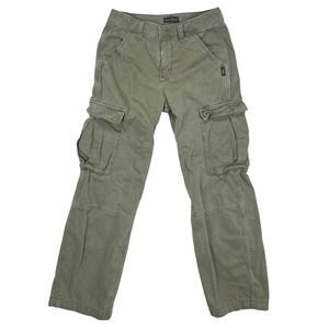 Silver‎ Jeans Co Women's W24 L30 Surplus Cargo Khaki Green Utility Style Pants